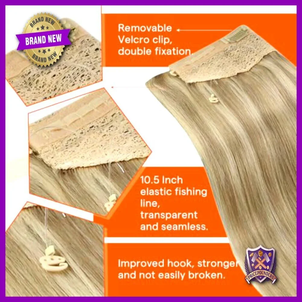 18 Inch Real Human Hair Extensions with Invisible Wire Clip-Ins